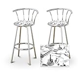 2 Musical Instrument Band Fabric Specialty / Custom Chrome Barstools with B ....