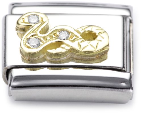 Nomination Comp. Classic TIERE - LAND 1 Edelstahl, 18K-Gold und Diamanten (Schlange WEISS) Preisvergleich