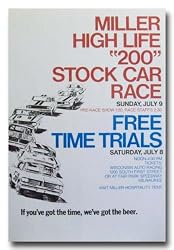 1972 Miller High Life "200" Milwaukee Fair Park Speedway Poster Print