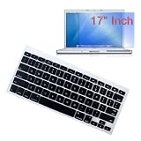 Premium Black Soft Silicone Keyboard Skin Cover + 17 inch Clear screen Protector for Apple Macbook/PRO 17 inch Laptop