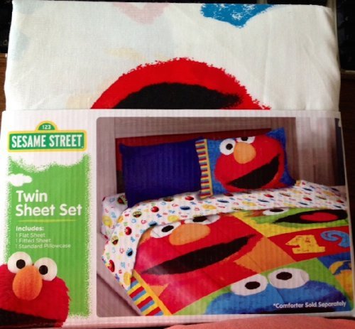 Sesame Street Cotton Rich 3 Piece Twin Sheet Set