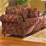 Brookhaven U519L Audrey Microsuede Loveseat in Rust