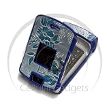 PREMIUM BLUE FLOWER ENGRAVING Faceplate / Case / Cover for Motorola V3