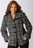 Avenue Plus Size Houndstooth Short Wool Coat