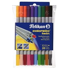 Pelikan 949511 - Fasermaler Colorella Twin 10er Etui, 2 Farben und Strichst�rken je Stift