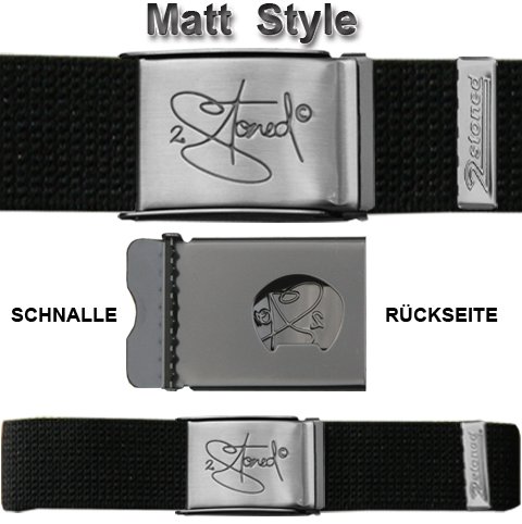 Original 2stoned Gürtel 4cm mit matter Schnalle inkl. Flaschenöffner in 7 Farben