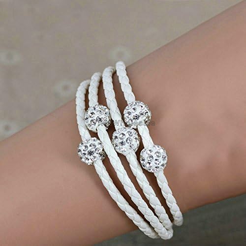 New Brand Crystal MagneticBracelet Women Men Punk PU Leather Wrap Wristband Rhinestone Bracelet Clasp Buckle Cuff Bangle (NBR191)