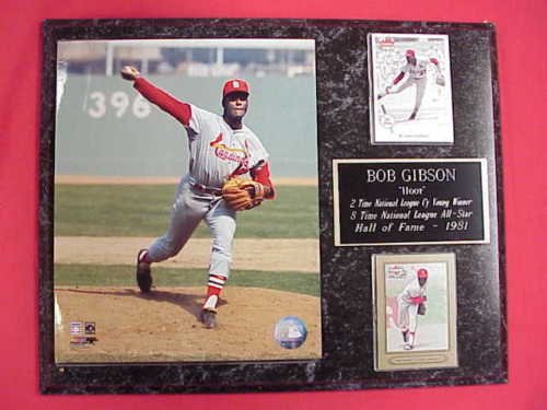 Cardinals Bob Gibson 2 Card Collector Plaque