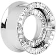 7/8" Stainless Steel Clear CZ Double Row Screw Fit Tunnel