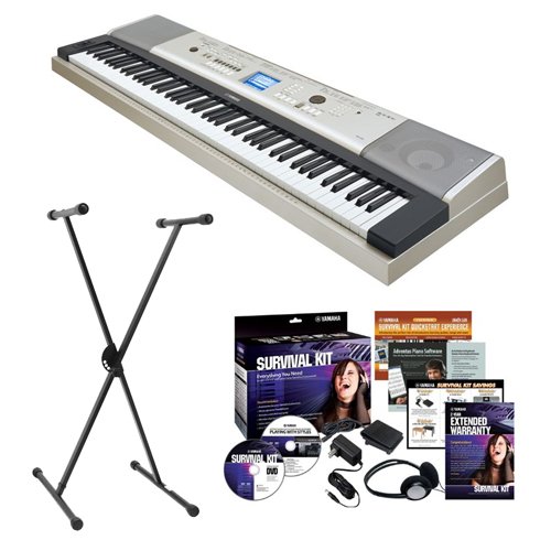 Yamaha YPG-235 76-Key Portable Grand Piano with Yamaha X-Style Keyboard Stand and Survival Kit (Includes Power Supply)