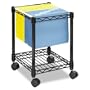 Safco 5277BL Compact Mobile Wire File Cart, 1-Shelf, 15-1/2 x 14d x 19-1/2h, Black