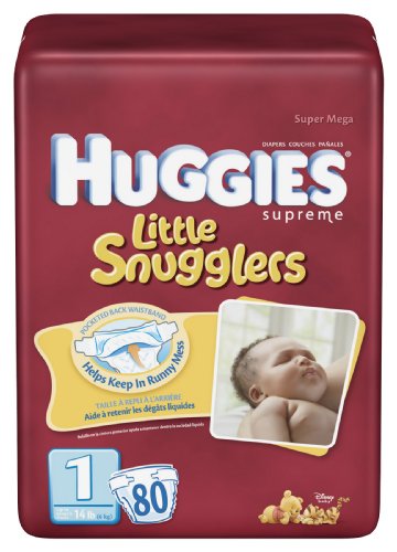 Huggies Little Snugglers Diapers, Size 1, 80-Count (Pack of 2)