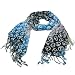 Peace Sign Summer Light Scarf Shawl Wrap Tricolor Black with Multi Colors