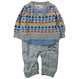 《H28年秋冬物》SHORH KID'S(ショーキッズ) 総柄切替ロンパス 80cm/杢グレー NO.SD-70464
