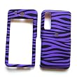 Samsung Behold T919 T-919 Rubberized Snap On Protector Hard Case Image Cover Black & Purple Zebra