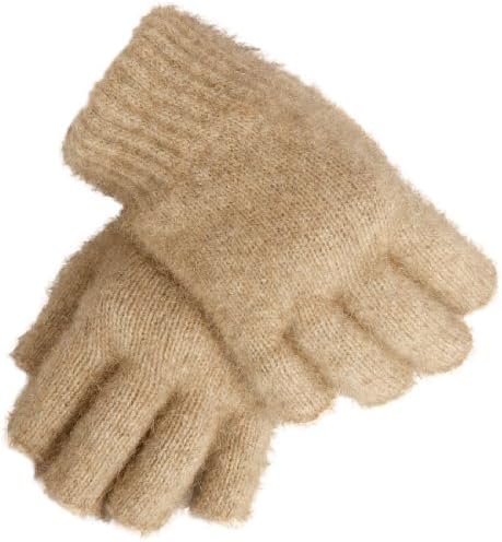 New Zealand Wool/Brushtail Possum blend Open Finger Gloves Large Mocha
