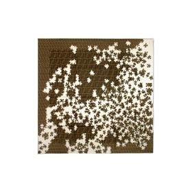 Fendi Brown Logo Puzzle Print Silk Square Scarf