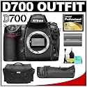 Nikon D700 Digital SLR Camera Body + Nikon MB-D10 Multi-Power Battery Pack + Nikon EN-EL3e Rechargeable Li-ion Battery + Nikon SLR System Case + Lexar Pro 8GB CF Card + Cleaning Kit