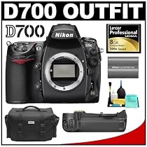 Nikon D700 Digital SLR Camera Body + Nikon MB-D10 Multi-Power Battery Pack + Nikon EN-EL3e Rechargeable Li-ion Battery + Nikon SLR System Case + Lexar Pro 8GB CF Card + Cleaning Kit