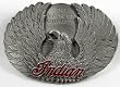 Indian Eagle Mark of Quality Enamel Motorcycle Pewter Belt Buckle
