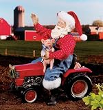10 Fabriche Animal Magnetism Santa Claus with Pig on Tractor Christmas Figure