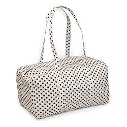 Olive n Figs Quilted Duffle Bag - Black & White Polka Dots