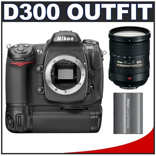 Nikon D300 Digital SLR Camera with Nikon 18-200mm VR DX Lens + MB-D10 Battery Grip + EN-EL3e Battery