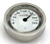 (Stick On) Chrome Case - White Face Thermometer