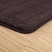 Bedford Home BH Memory Foam Striped Extra Long Bath Mat-Chocolate-24x60