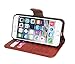 ACO-UINT iPhone 6s Plus Wallet Case,Retro Emboss Flower Wallet Leather Case,Folio Flip Cover Strap Case for iPhone 6/6s Plus Dark Brown