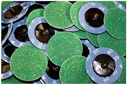 Car Builder Supply Quick Change Type R Grinding Sanding Disc 2 inch 80 Grit Zirconia (ZA) 50pc