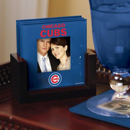 Memory Company Chicago Cubs Art Glass Coaster Set