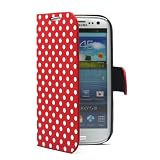 PhoneAdventures Flip Polka Dots Leather Case with Stand for AT&T, Verizon, Sprint,T-mobile Samsung Galaxy S3 - Red