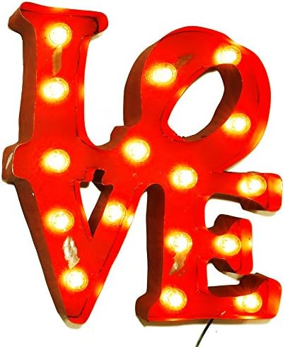 Red Love Lighted Wall Sign