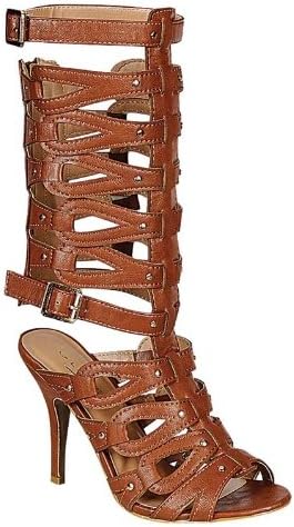Glaze by Adi Women Willow 15 Mid Calf Gladiator Open Sandal Pump 7.5