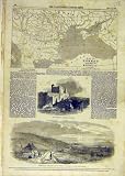 1853 ANKERMANN MAP TURKEY RUSSIA PRUTH RIVER OLD PRINT