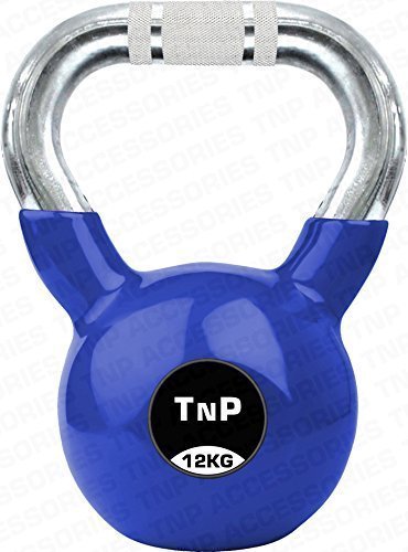 TNP Accessories® Cast Iron Kettlebell 12KG Rubber Coated Kettlebells Gym Fitness