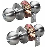 Master Lock BAO0115T Ball Keyed Entry Door Knob Set with Two Keyed Alike Knobsets, Satin Nickel