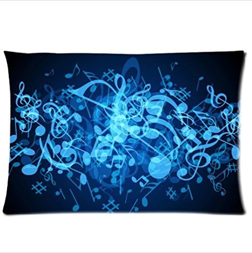 Personalized funny music notes pattern soft Satin pillowcase,Zipper pillow cases 20"(W)x30"(L) twin sides