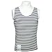 Genuine Russian Navy Sleeveless TELNYASHKA - Blue Striped Tank Top Vest