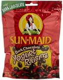 Sun Maid Dark Chocolate Yogurt Raisins, 7-Ounce Pouches (Pack of 6)
