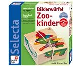 Selecta Wooden Picture Cube Puzzle Blocks - Zoo Babies (Made in GERMANY)