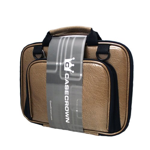 Toshiba NB105 CaseCrown Double Memory Foam Netbook Case with Shoulder Strap and TSA Approved Combination Lock (Bronze Faux Alligator Skin)