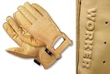 WORKER STYLISH MEN GENUINE LEATHER VINTAGE STYLE MOTORCYCLE GLOVES DOUBLE LAYER size XL