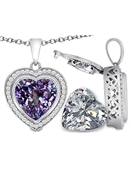 Switch-It Gems (tm) 2in1 Heart Shape 10mm Pendant with Interchangeable Simulated Diamond Included