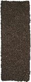 Dark Brown Leather Shag 2.5x8 Rug with Free Shipping!