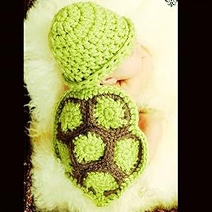 Cute Tortoise Style Baby Infant Newborn Handmade Crochet Beanie Hat Clothes Baby Photograph Props (Green)