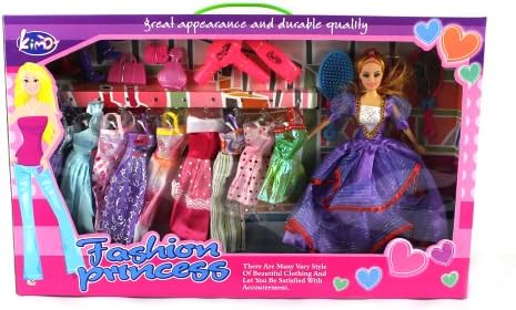 Deluxe Fashion Princess Toy Doll Playset, Comes w/ Doll, Variety of Unique Dresses, Beauty/Make Up Accessories