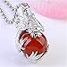 JOVIVI Dragon Claw & Crystal Ball Pendant Chain Necklace (Tiger Eye&Opalite&Red Agate)