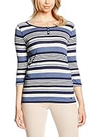 Betty Barclay Elements 0410/0902 - Camiseta para mujer, color mehrfarbig (classic blue/nature 8815), talla 46